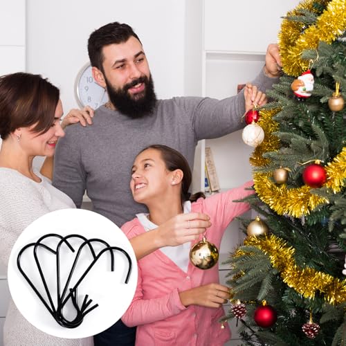 100-Pack Black Christmas Ornament Hooks, Metal Wire C-Shaped Hangers