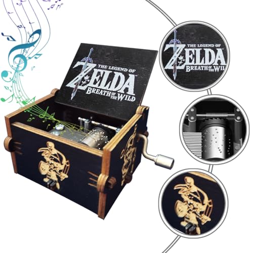 Wooden Hand-Crank Music Box - Antique Laser Engraved Decorative Gift