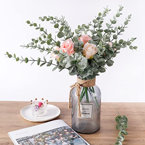 24pcs Artificial Eucalyptus Stems - Faux Greenery Branches for Home Decor