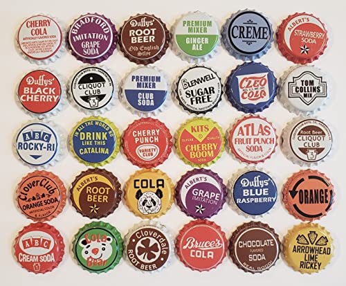 100 Vintage-Style Soda Bottle Caps, 1.25-Inch Unused Crown Caps