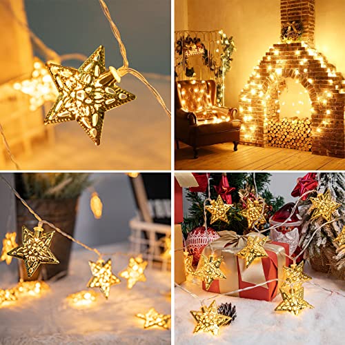 Vigdur Star String Lights 10FT Battery Operated Christmas Fairy Lights - Star Lights