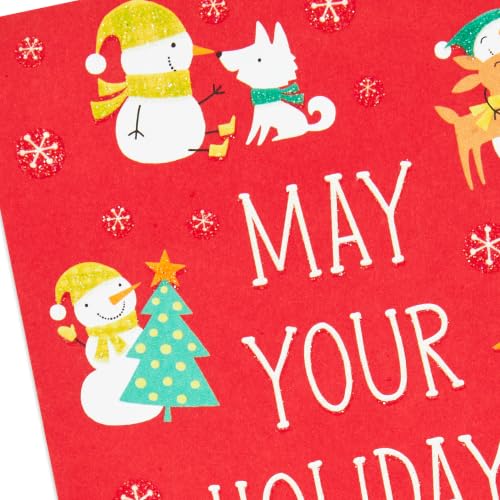 Hallmark Christmas Money Holder Cards 6-Pack with Snowmen & Santa Glitter Accents
