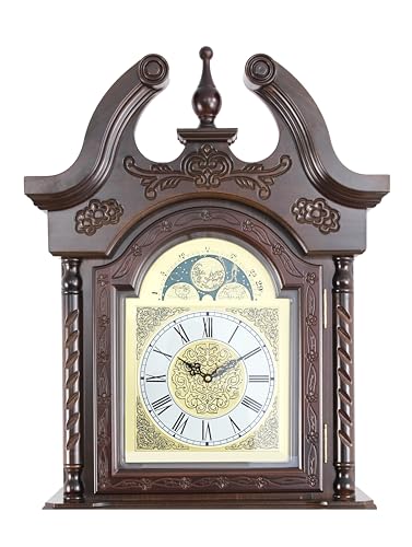 Grandfather Floor Clock with Walnut Finish, Glass Door, Westminster Chime