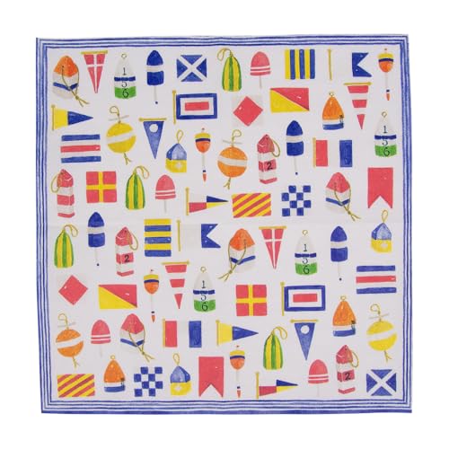 Caspari Nantucket Paper Cocktail Napkins - 20 Count, Eco-Friendly, Model 1