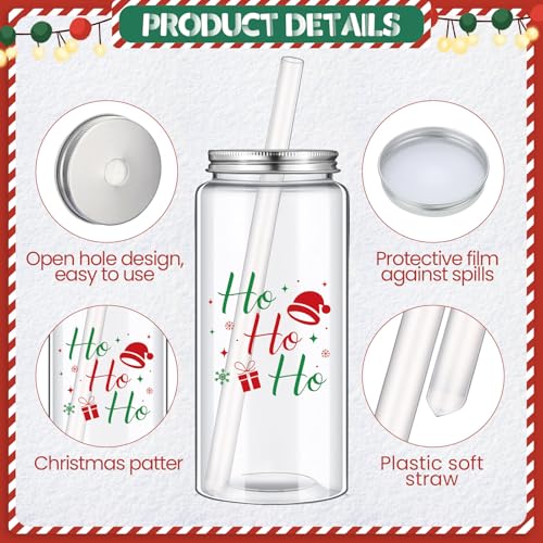 Pickmesh 24 Pack Christmas Cups with Red & Green Lids & Straws - Holiday Party Drinkware