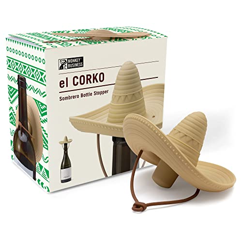 Sombrero Silicone Wine Bottle Stopper - Airtight Reusable Beverage Cap