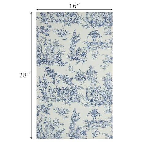 French Country Toile Kitchen Towels - 100% Cotton Blue Dish Towels - 4 Pack
