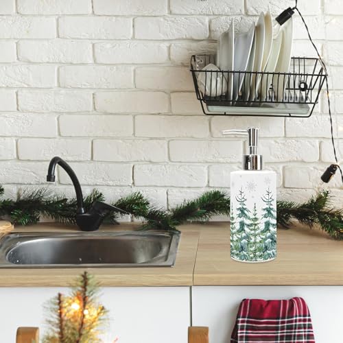 Green Christmas Tree Glass Soap Dispenser with Pump, 350ml - JarThenaAMCS