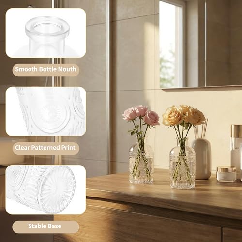 40-Piece Small Clear Glass Bud Vases Bulk Set for Table Centerpieces