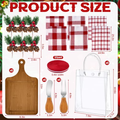 Dark Wooden Christmas Cheese & Charcuterie Board Set – 6-Piece Gift Set