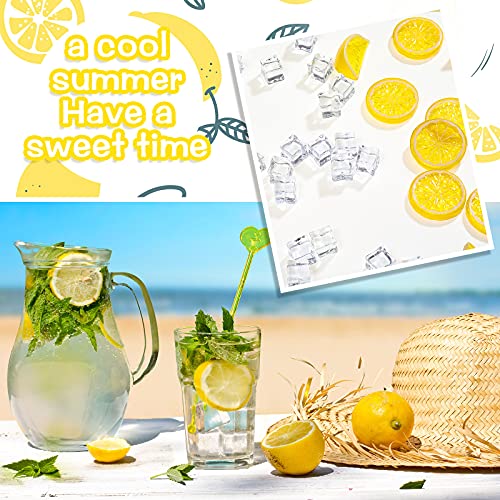42 Pcs Artificial Lemon Slice and Ice Cube Decor Set