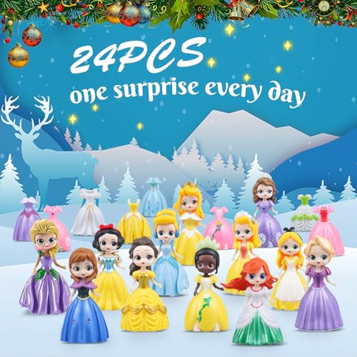 Princess Advent Calendar 24 Days Christmas Countdown Dress Up Toy Set