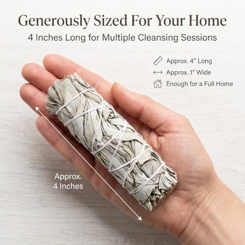 California White Sage Smudge Sticks 4 Inch - Pack of 3 Incense Bundles