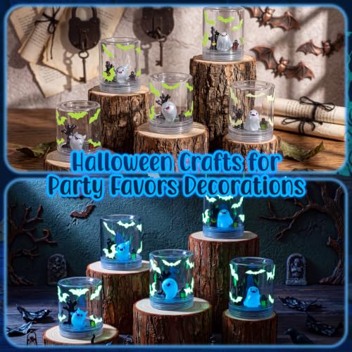 12-Set Halloween DIY Snow Globe Craft Kit Glow in the Dark Ghost Decor