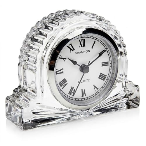 Small Crystal Mantle Clock for Home Decor