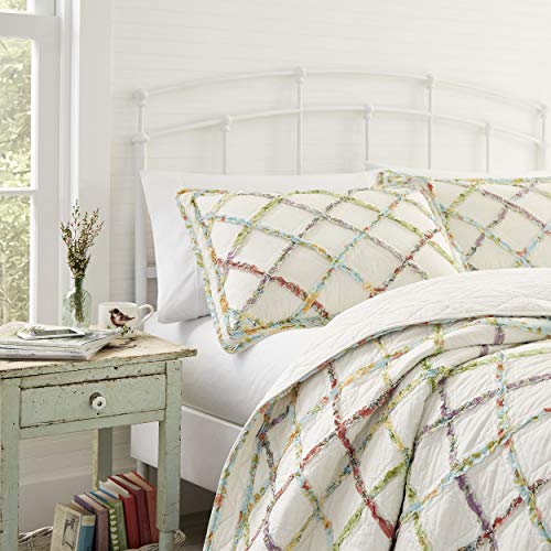 Queen Size Cotton Quilt - Lightweight Farmhouse Ruffle Blanket
