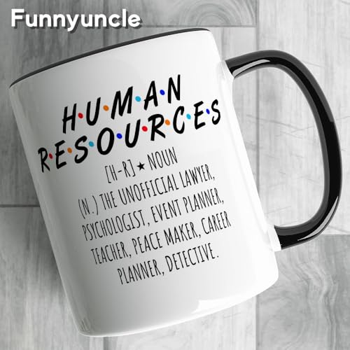 FUNNYUNCLE Human Resources Coffee Mug – Appreciation Gift for HR Professionals, 11oz Ceramic