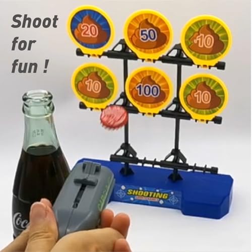 LibereTech Cap Shooting Bottle Opener Gun - Colorful Party Gadget for Men, Blue Red Black Gray