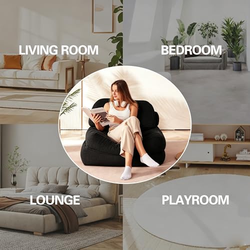 Convertible Fold-Out Sofa Bed with Flannel Surface and Pillow