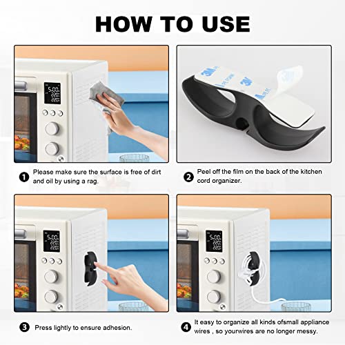 Kitchen Appliance Cord Organizer - Adhesive Cord Wrapper 5 Pack