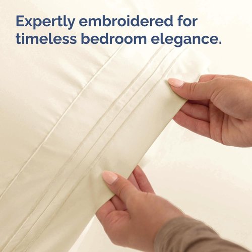 King Standard Pillow Cases - Soft Hotel Quality Pillowcase Covers for All Ages | 4-Piece Set in Off White
