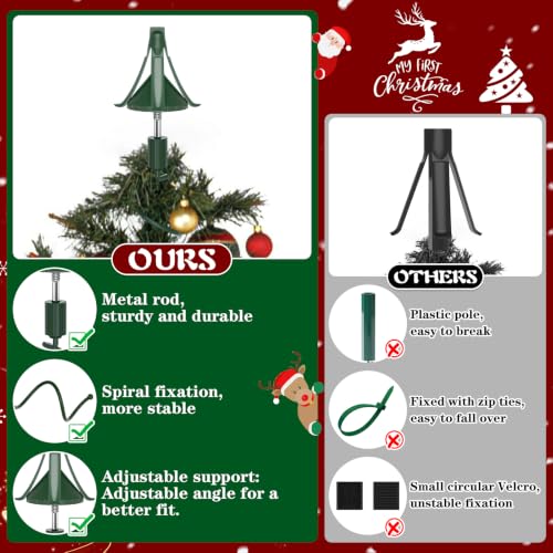 Metal Christmas Tree Topper Holder with Adjustable Attachment - Universal, Pointed Top (RGJ)