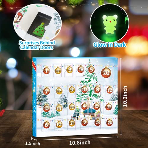 24-Day Christmas Advent Calendar Glow-in-the-Dark Mochi Squishies