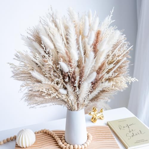 96Pcs Natural Dried Pampas Grass Bouquet for Boho Home & Wedding Decor