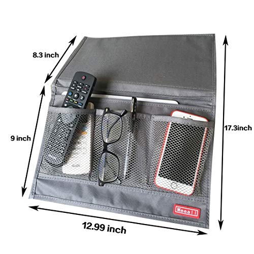 Bedside Caddy Storage Organizer with Pockets for Remote Phones Magazines