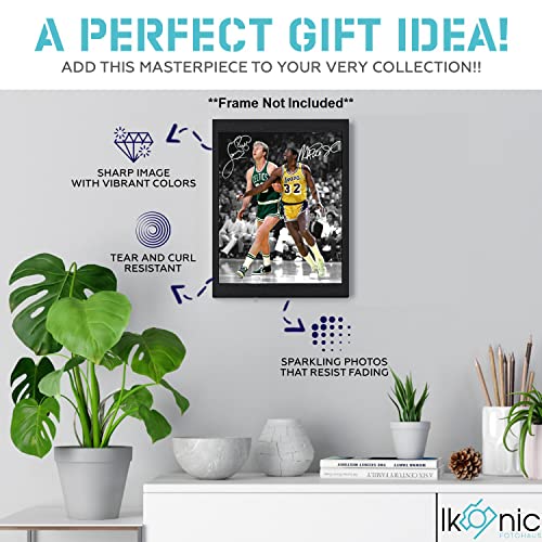 Signed Magic Johnson & Larry Bird Autographed Wall Art - 8x10 Sports Memorabilia