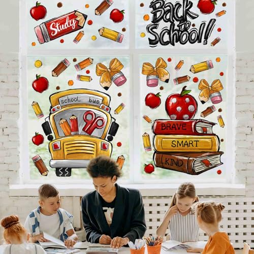 Back to School Window Clings - 8 Reusable Classroom Decor Sheets