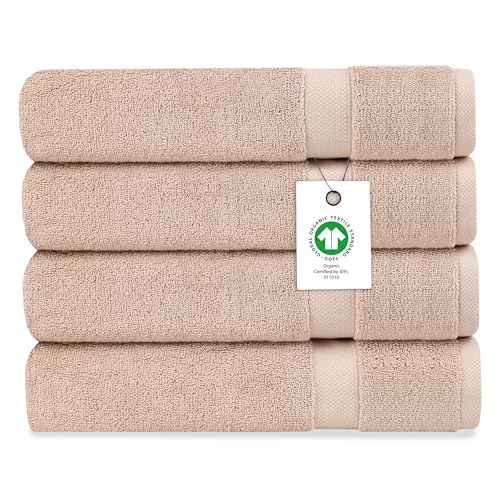 Organic Cotton Bath Sheets - 4 Piece Set, 650 GSM Plush & Absorbent