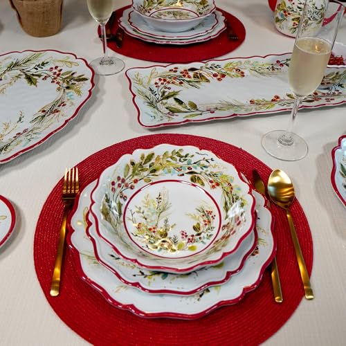 Certified International Christmas Gatherings 8.5-Inch Melamine Serving Bowls, Set of 4