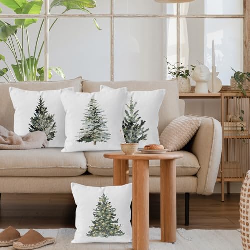 Liosei 18x18 Inch Christmas Decorative Throw Pillow Covers Set of 4