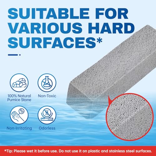 Pumice Stone Toilet Bowl Cleaner Brush with Long Handle - 2 Pack