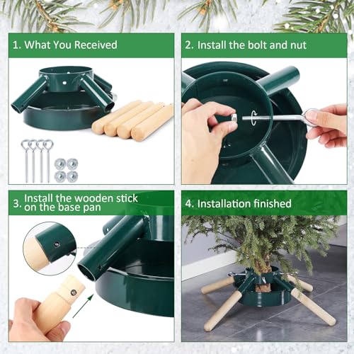 Heavy-Duty Metal Christmas Tree Stand for Real Trees up to 8 Feet