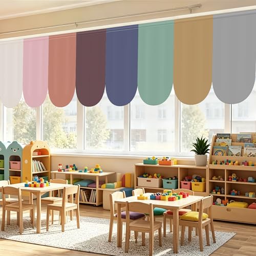 8-Piece Colorful Boho Window Curtain Set, 36 x 24 Inch Durable Drapes