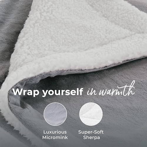 Heated Weighted Blanket - 2-in-1 Cozy Micromink & Sherpa, 13 lbs