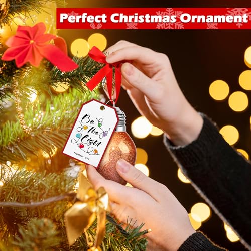 Vercraft Christ Christmas Bulb Ornaments with Poem Card & Red Bow - Set of 6