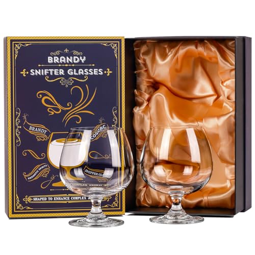 Comfit Classic 22oz Crystal Brandy Snifter Glasses Set of 2 - Elegant Cognac Drinkware