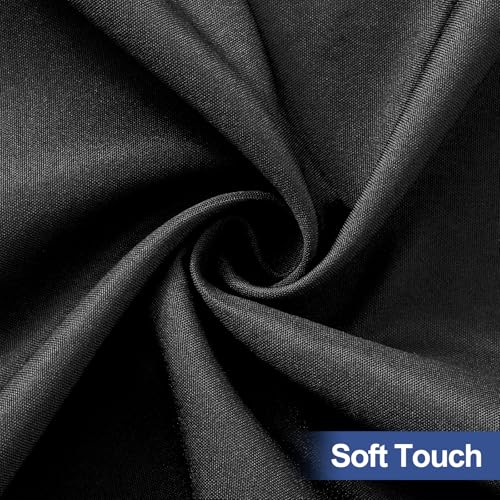 6 Foot Black Elastic Fitted Tablecloth - Water-Resistant 30" x 72" Table Cover