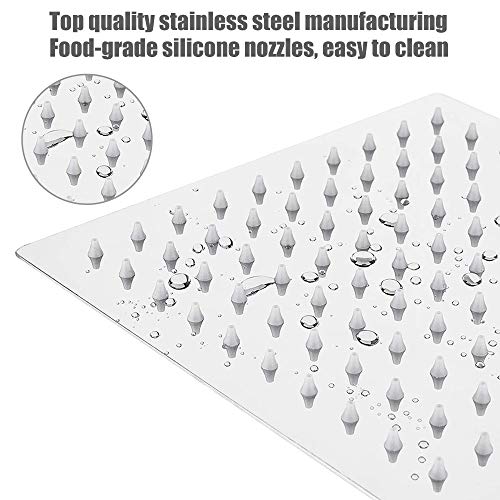 8-Inch Stainless Steel Rainfall Shower Head - High Pressure Square Design