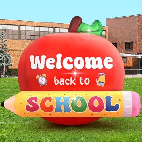 4.9ft Welcome Back to School Outdoor Inflatable Decor with LED Lights