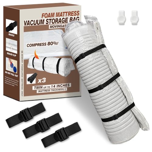 Twin/Twin XL Vacuum Mattress Packing Bag with Straps