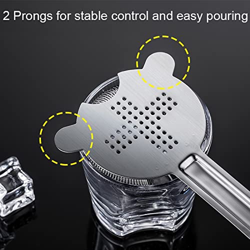6 Pack Stainless Steel Cocktail Strainers with Spring for Bartenders & Home Mixology