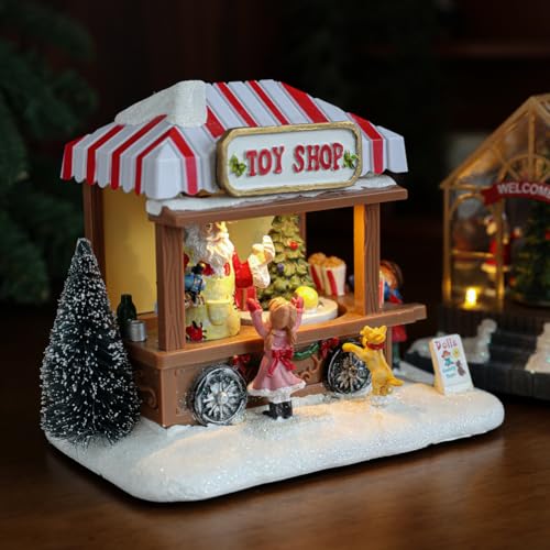 Lighted Christmas Village House - Battery Operated LED Tabletop Decor