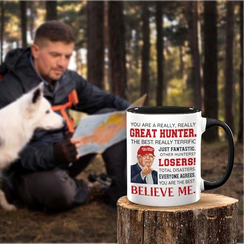 Hunting Gift Mug 11oz - Black Ceramic Hunting Lover Gift for Men