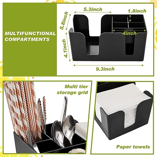 Tessco for You Garnish Tray with Lid - Plastic Bar Caddy with 5 Compartments