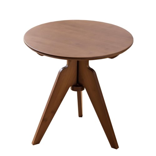 Maydear Bamboo Round Side Table Small Accent Table or Coffee Table for Living Room, Bedroom, or Office, Easy Assembly, 3-Leg Design