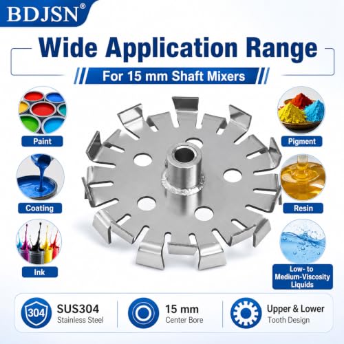 BDJSN 220mm Stainless Steel Disperser Mixer Blade with 15mm Bore for IBC & Tank Mixers